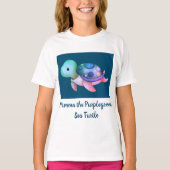 Mimme mauve et verte La T-shirt tortue de mer (Devant)