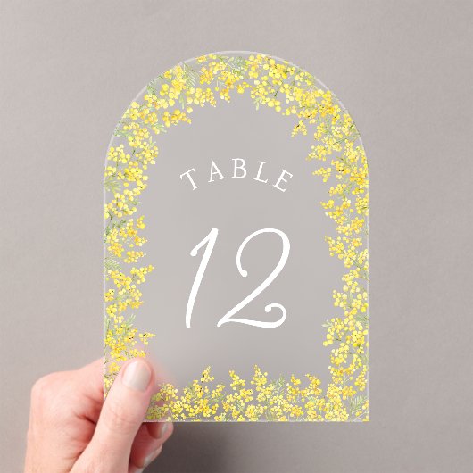 Mimosa Acrylic Table Number Acryl Uitnodigingen (Insitu (Draagbaar))