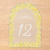 Mimosa Acrylic Table Number Acryl Uitnodigingen (Voorkant)