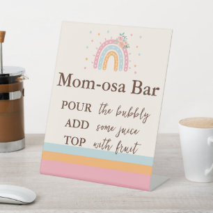 Mimosa Bar Baby shower Roze voetstuk Reclamebord Met Voetstuk