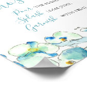 Mimosa Bar Blauwe Waterverf Bloemen Poster (Hoek)