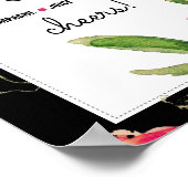 Mimosa Bar Bord | Fuchsia Bloemen Huwelijk Print (Hoek)