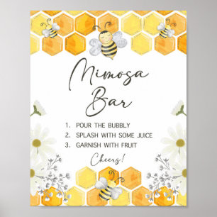 Mimosa Bar Bord Geel Honing Bij Douche Bord Poster