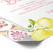 Mimosa Bar Bord Pink Geel Citroen | Bruidsdouche Poster (Hoek)