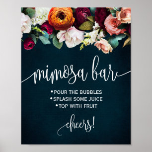 Mimosa Bar Bord Wijn Marine Huwelijk Feest Poster