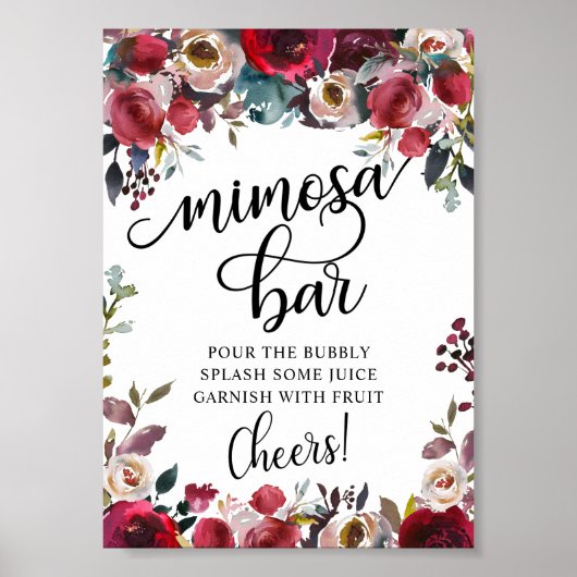 Mimosa Bar Bruidsfeest Borrel Poster (Voorkant)