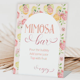 Mimosa Bar Bruidsontbijt Bruiloft Reclamebord Met Voetstuk