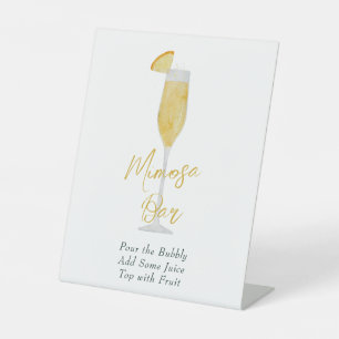 Mimosa Bar Brunch Cocktail Wedding Vrijgezellenfee Reclamebord Met Voetstuk