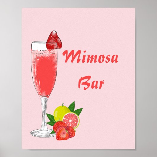 Mimosa Bar Bubbly Brunch Baby shower Poster (Voorkant)