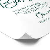 Mimosa Bar Cheers Modern Emerald Green Script Poster (Hoek)