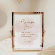 Mimosa Bar douchebord Waterverf Blush & Gold