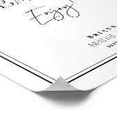 Mimosa Bar Elegante Zwarte & Witte Bruiloft Feest Poster (Hoek)