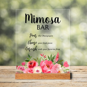 Mimosa Bar Fleurs de Pivoine Roses Fête de Mariage