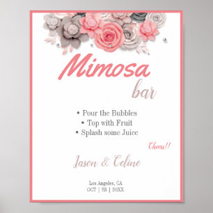Mimosa Bar Huwelijksbord Poster