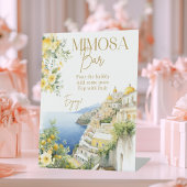 Mimosa Bar Italië Positano Bruidsmeisjesfeestje Reclamebord Met Voetstuk