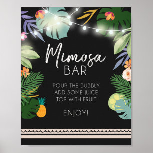 Mimosa Bar Luau Tropical Birthday Shower Sign Poster