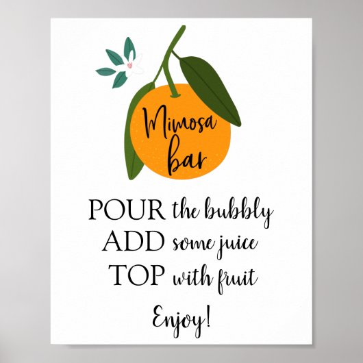Mimosa Bar Oranje Bord Poster (Voorkant)