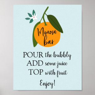 Mimosa Bar Oranje Bord Poster