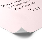 Mimosa Bar Roze Bruiloftsontbijt Poster (Hoek)