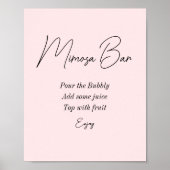 Mimosa Bar Roze Bruiloftsontbijt Poster (Voorkant)