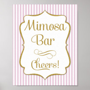 Mimosa Bar, roze gouden streep Poster