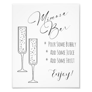 Mimosa Bar Sign – Bubble Bar Display Foto Afdruk