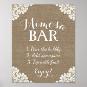 Mimosa Bar-teken |  overlapping en kant Poster (Voorkant)