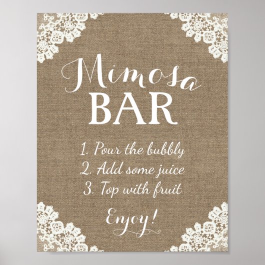 Mimosa Bar-teken |  overlapping en kant Poster (Voorkant)