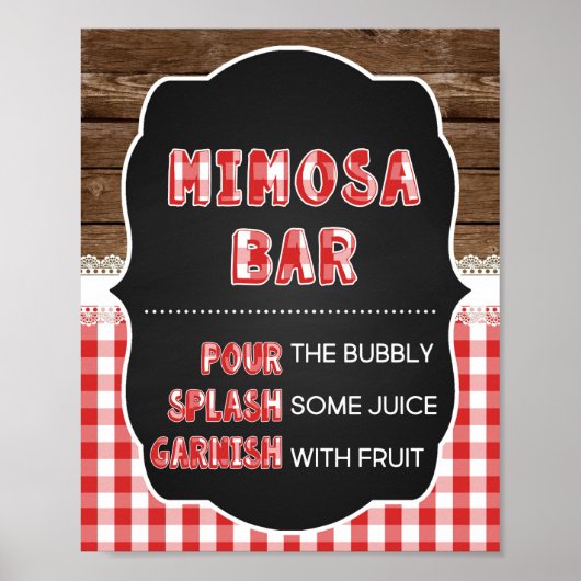 Mimosa Bar-teken - Rode Baby Q Poster (Voorkant)