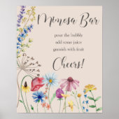 Mimosa Bar Wildflower Charm Landelijke Bruiloftsbo Poster (Voorkant)