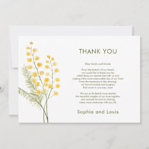Mimosa bloemen bruiloft Bedankt Card