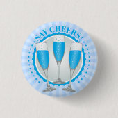 Mimosa Blue Champagne Glasses Button (Voorkant)
