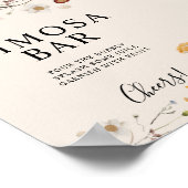 Mimosa Boho Wildflower Bar Wedding Sign Poster (Hoek)