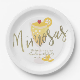 Mimosa Bruidsfeest Dank Je Goud Geel Papieren Bordje