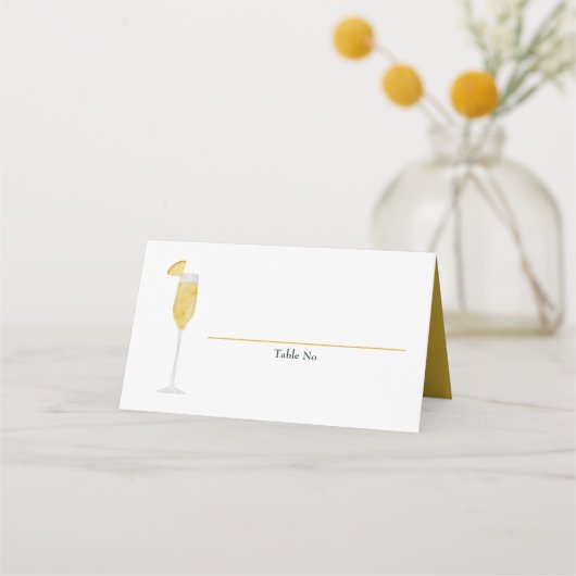 Mimosa Brunch en Bubble Shower Table Number (Voorkant)