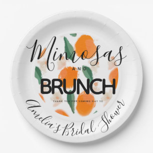 Mimosa Brunch Hand Getekende Bruidsdouche Papieren Bordje