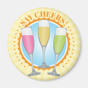 Mimosa Colorful Champagne Glasses Magnet Magneet