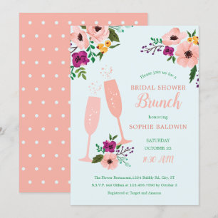 Mimosa en Flowers Brunch en Bubble Vrijgezellenfee Kaart