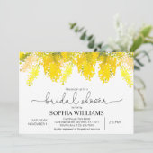 Mimosa Flowers Bridal Shower Invitation Kaart (Staand voorkant)