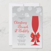 Mimosa Glass Christma Brunch et Bubbly Invitation (Devant)