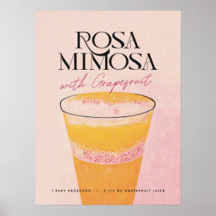Mimosa Homebar : Un Poster Cocktail Rose Retro