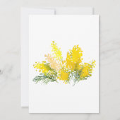 Mimosa Lush Flowers Wreath Wedding Kaart (Achterkant)