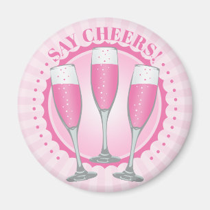 Mimosa Pink Champagne Glasses Magnet Magneet
