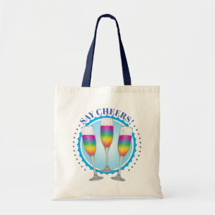Mimosa Rainbow Champagne Glasses Canvas tas