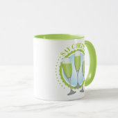 Mimosa Verte Champagne Lunettes Mug (Devant droit)