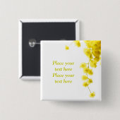 Mimosa Vierkante Button 5,1 Cm (Voorkant /achterkant)