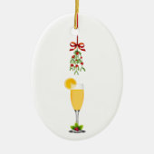 Mimosas en Mistletoe Kerstmis Keramisch Ornament (Voorkant)