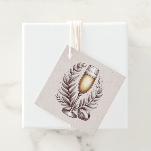 Mimosas & Huwelijk Bedankjes Labels (In situ)