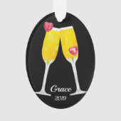 Mimosas Toasting Flutes Personalized Ornament (voorkant)