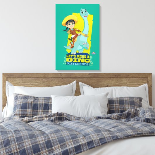 Min en klaver | Een dino verschil maken Canvas Afdruk (Insitu (Slaapkamer))